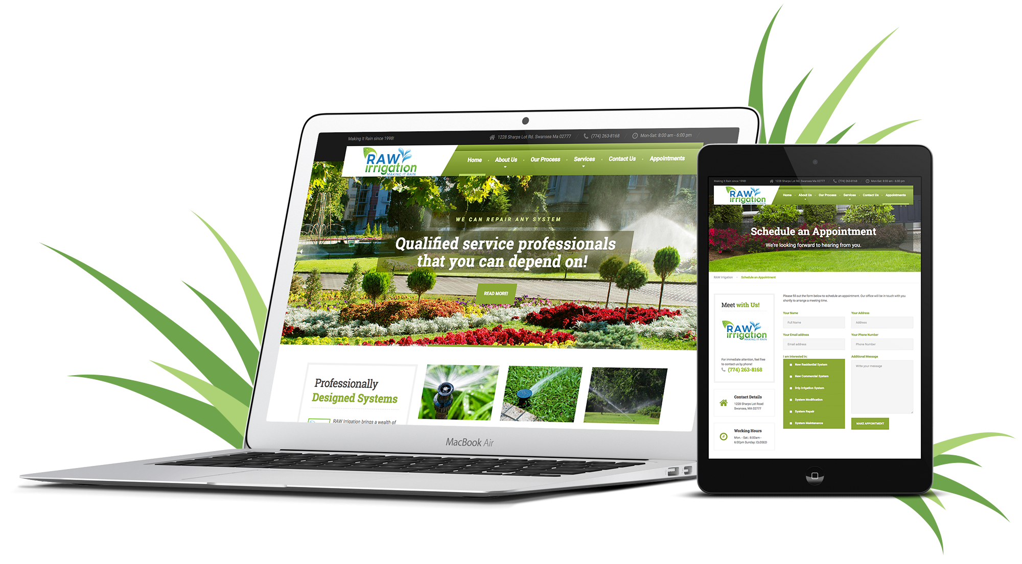 RAW_laptopMockup3 RAW Irrigation homepage on mac computer
