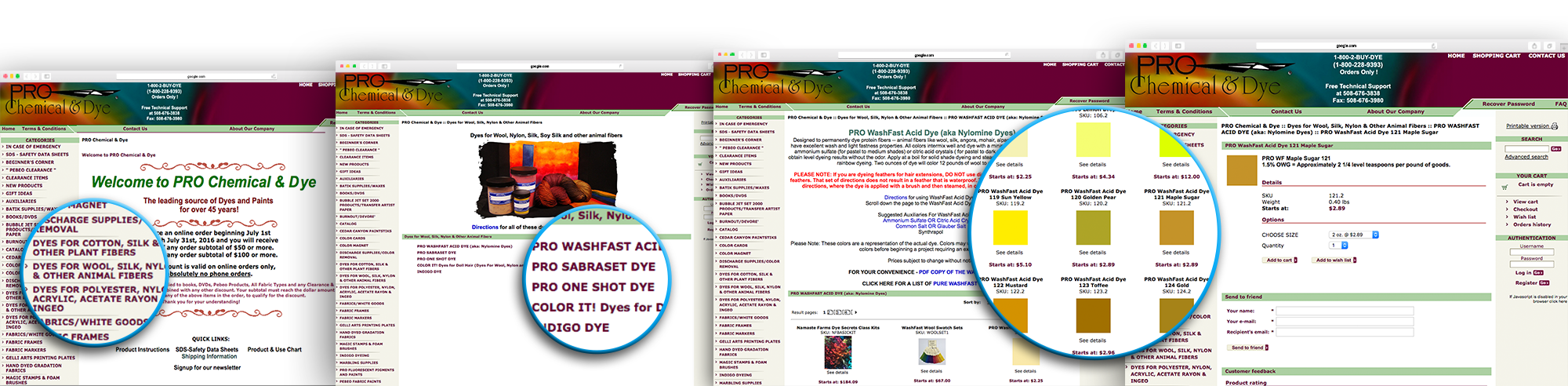 PROchem-ClickThroughs PRO Chemical & Dye | Old Website User Experience
