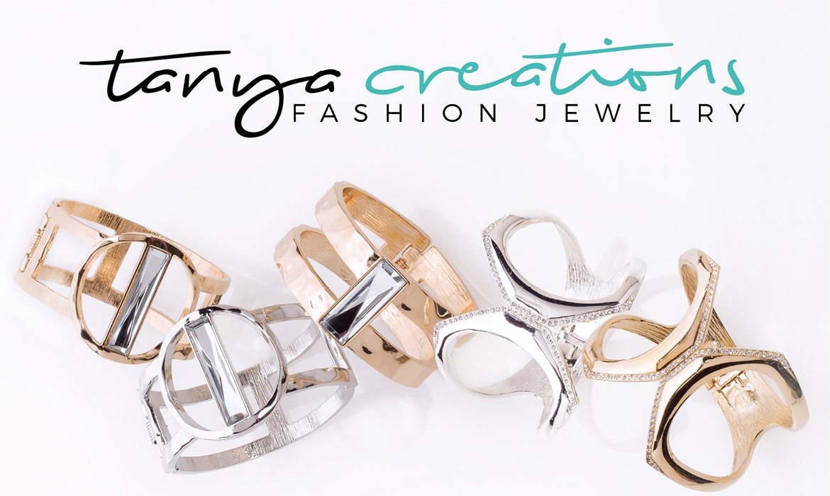 Tanya Creations opening graphic with logo and jewelry